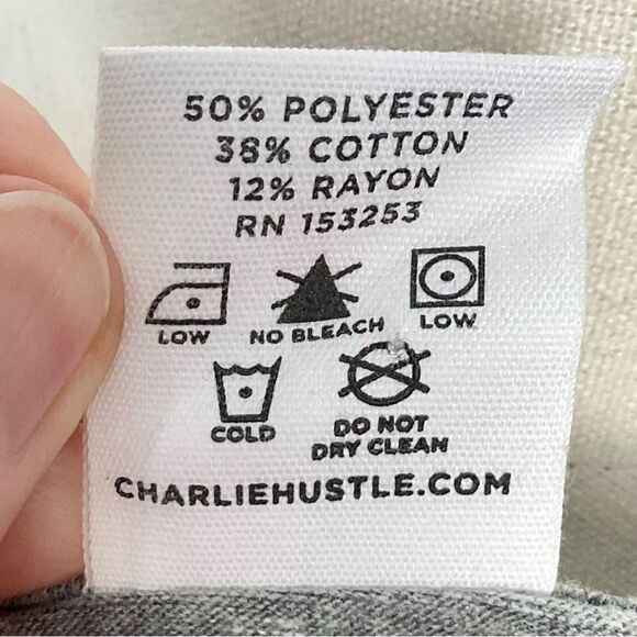 Charlie Hustle Gray KC Tee Shirt Heart Logo Ladies Slim Fit T-Shirt New Sz XS - Picture 3 of 4